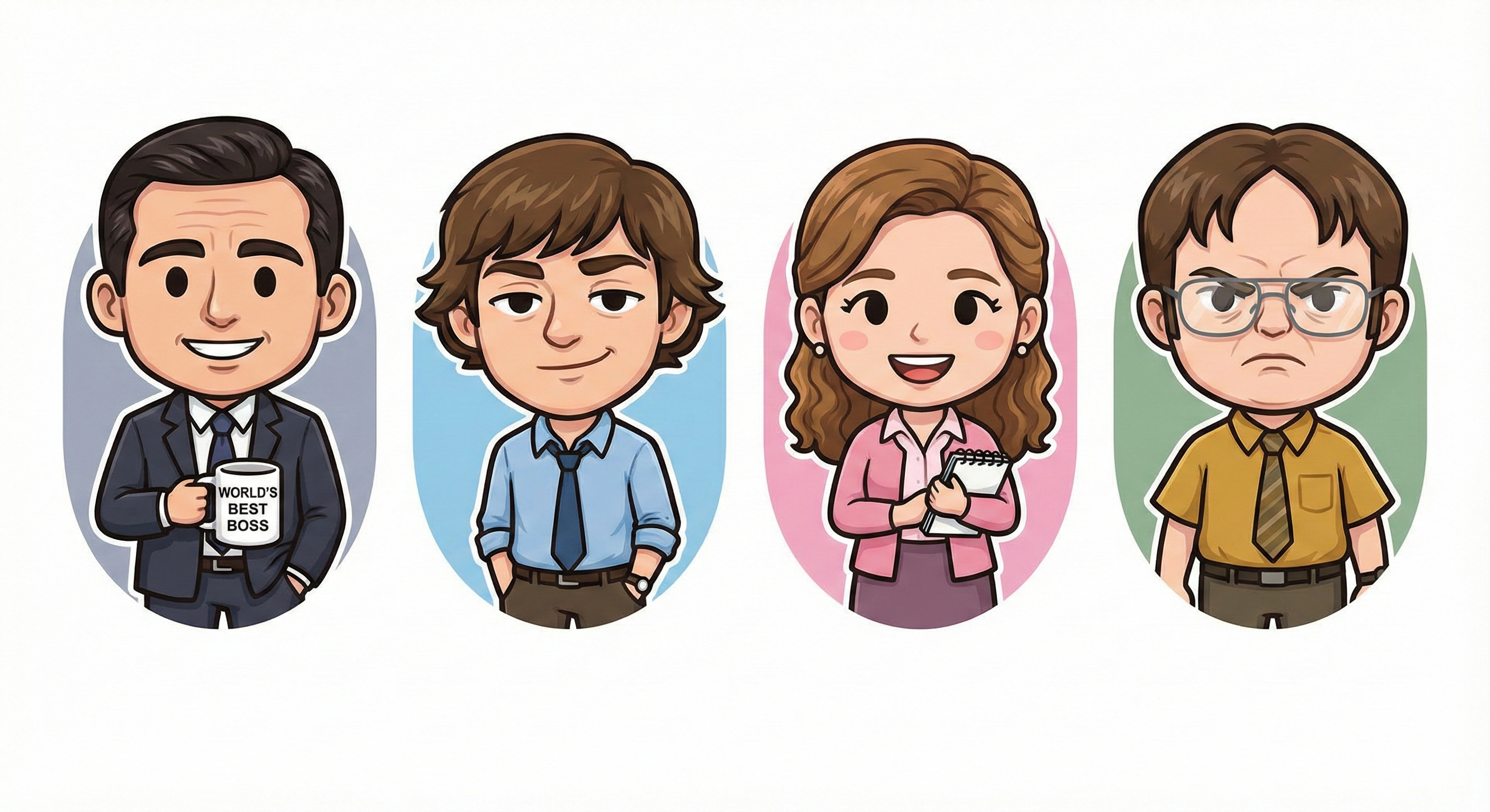 L-R Michael, Jim, Pam, and Dwight